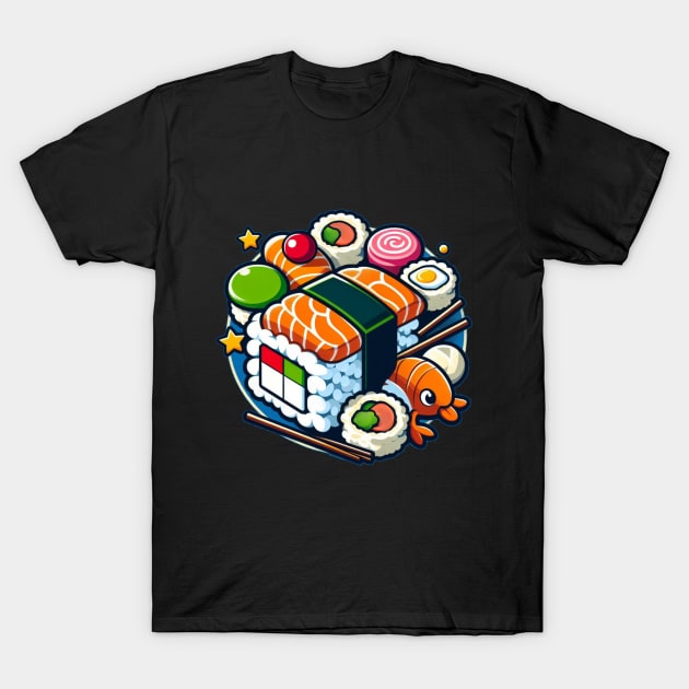 Video Games and Sushi | Kawaii Japanese Cute Food Lover T-Shirt by CP6Design